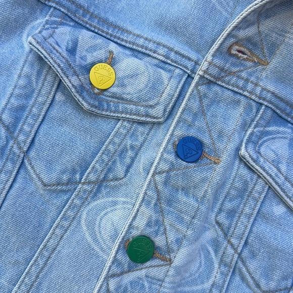 New J BALVIN GUESS Blue Denim Girls Jacket SZ 4 - Picture 2 of 8